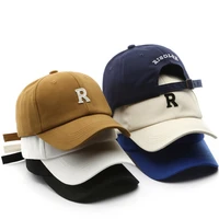 cotton baseball cap for men and women fashion letter r embroidered patch hat casual hip hop snapback hat summer sun cap unisex