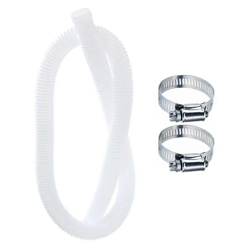

Swimming Pool Replacement Hose And Clamp Set Pool Filter Pump Replacement Hose Compatible For 330/530/1000 GPH Pump 1.25 Inch