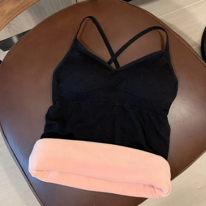 

Женская зимняя теплая майка без рукавов с V-образным вырезом