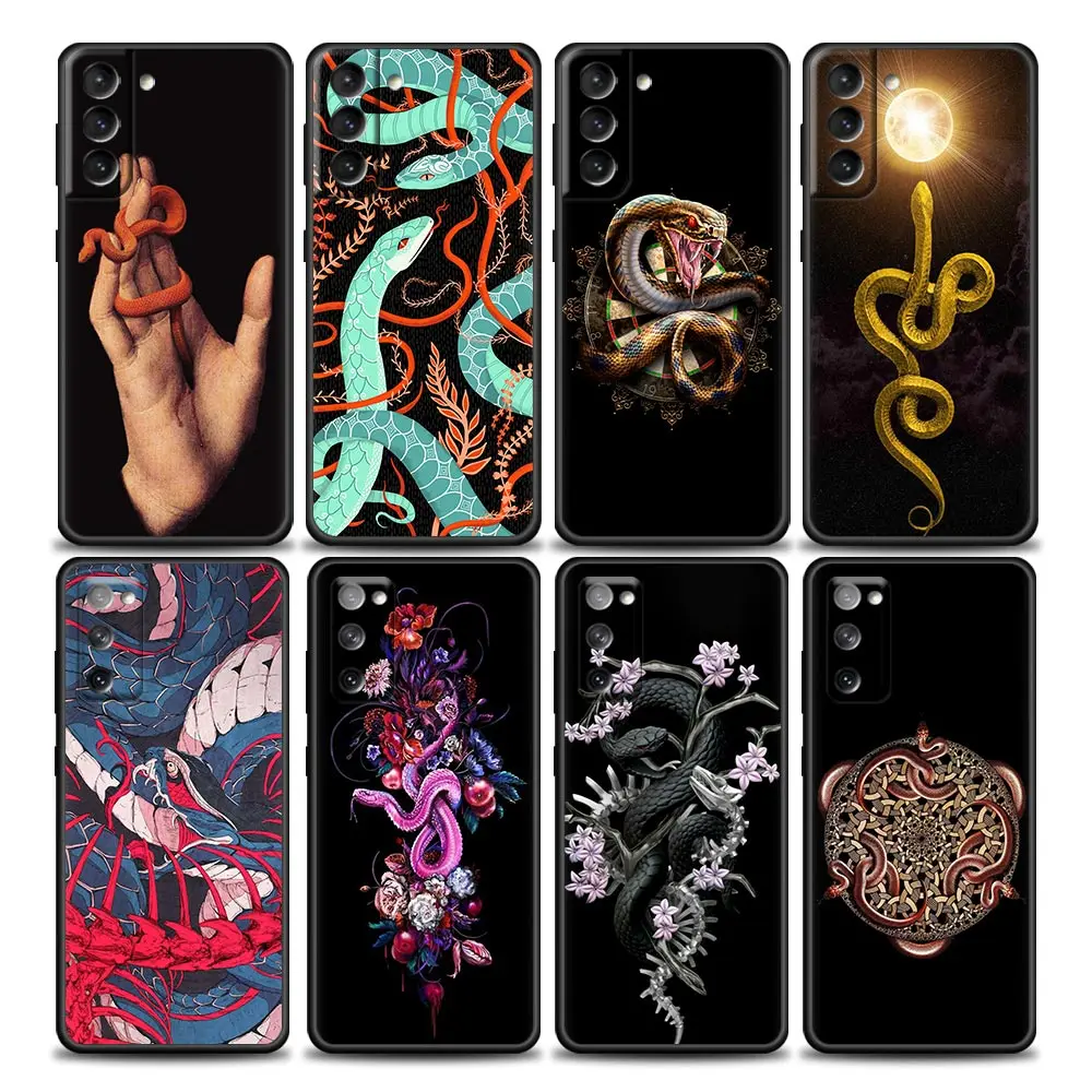 

Hand Snake Flower Animals Case Cover For Samsung Galaxy S21 S22 S20 S 21 Ultra FE Plus S7 S8 S9 S10 Plus Lite Cases Funda