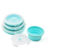 silicone collapsible bowl portable food storage container boxes set picnic camping creative microwave round lunch box with lid