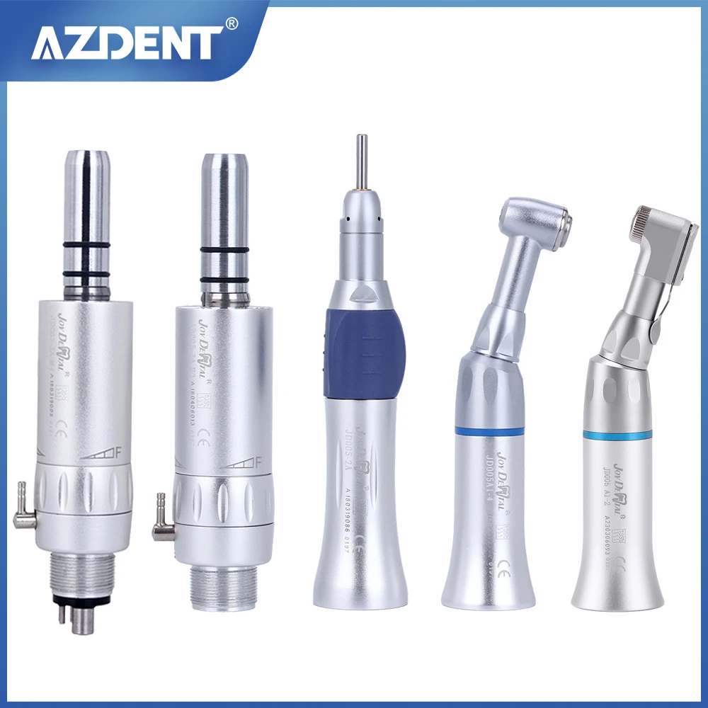 Dental Low Speed Handpiece Push Button Contra Angle Straight Nose Cone Latch Contra Angle E-type Air Motor 2/4 Holes