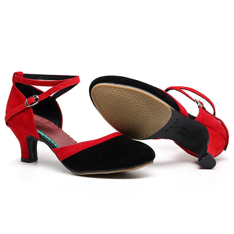 Latin Dance Shoes Women Salsa Closed Toe High Heels 5cm Ballroom Tango Dancing Shoes Woman Girls Sandals Size 33-43 Customized