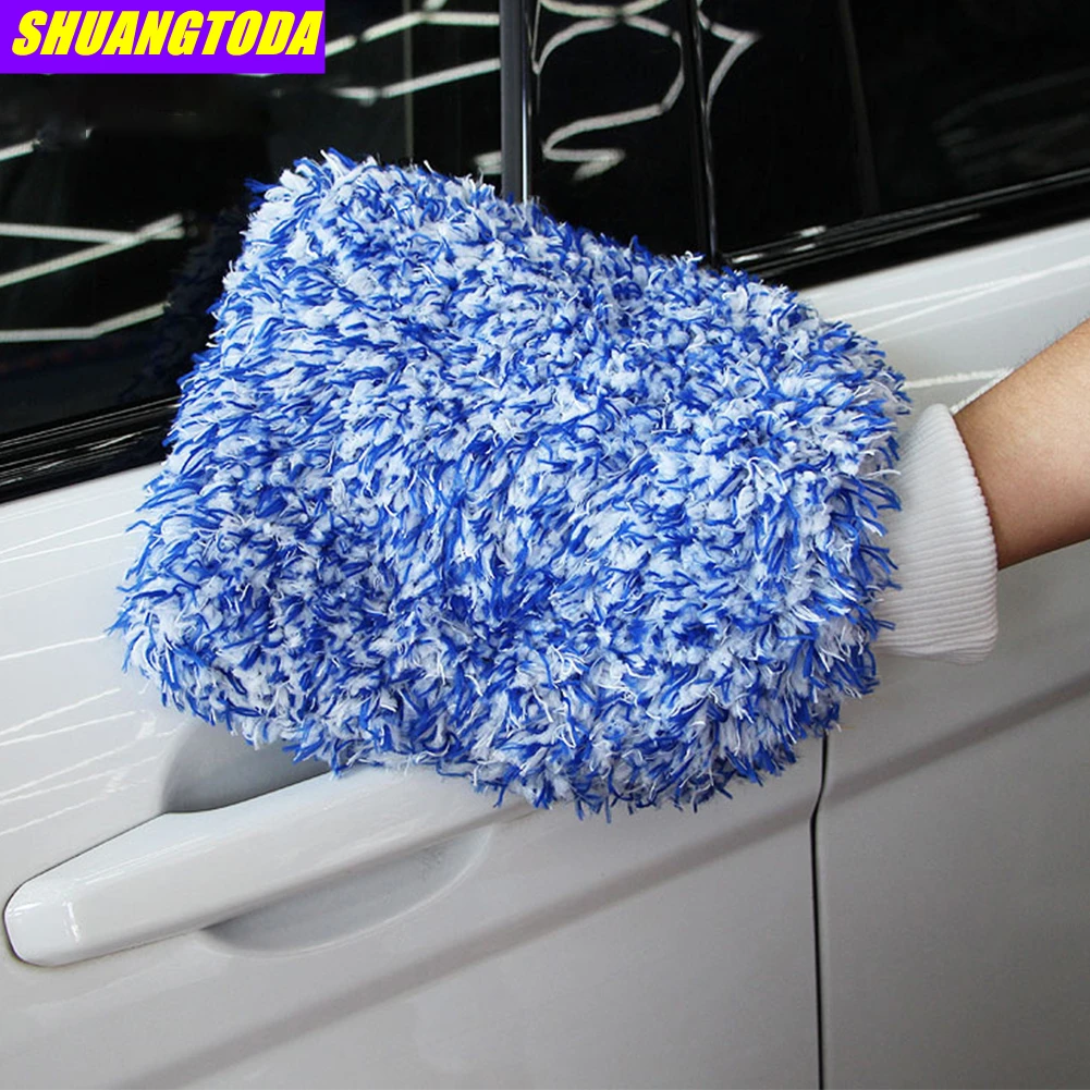 

Варежка для мытья автомобиля, впитывающая ткань из микрофибры, не царапается, пушистые мягкие перчатки для стирки, 28 х20 см