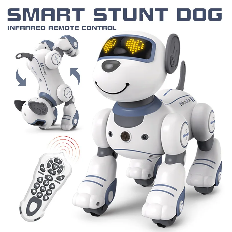 Funny RC Robot Electronic Dog Stunt Dog Toys Stunt Dog Voice Command Programmable Touch-sense Song Robot Dog Toy for Children's