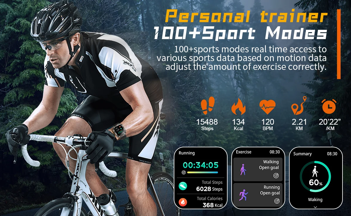 Владелец времени 2-дюймовый HD-экран 650 мАч Длительный срок службы батареи Спорт на