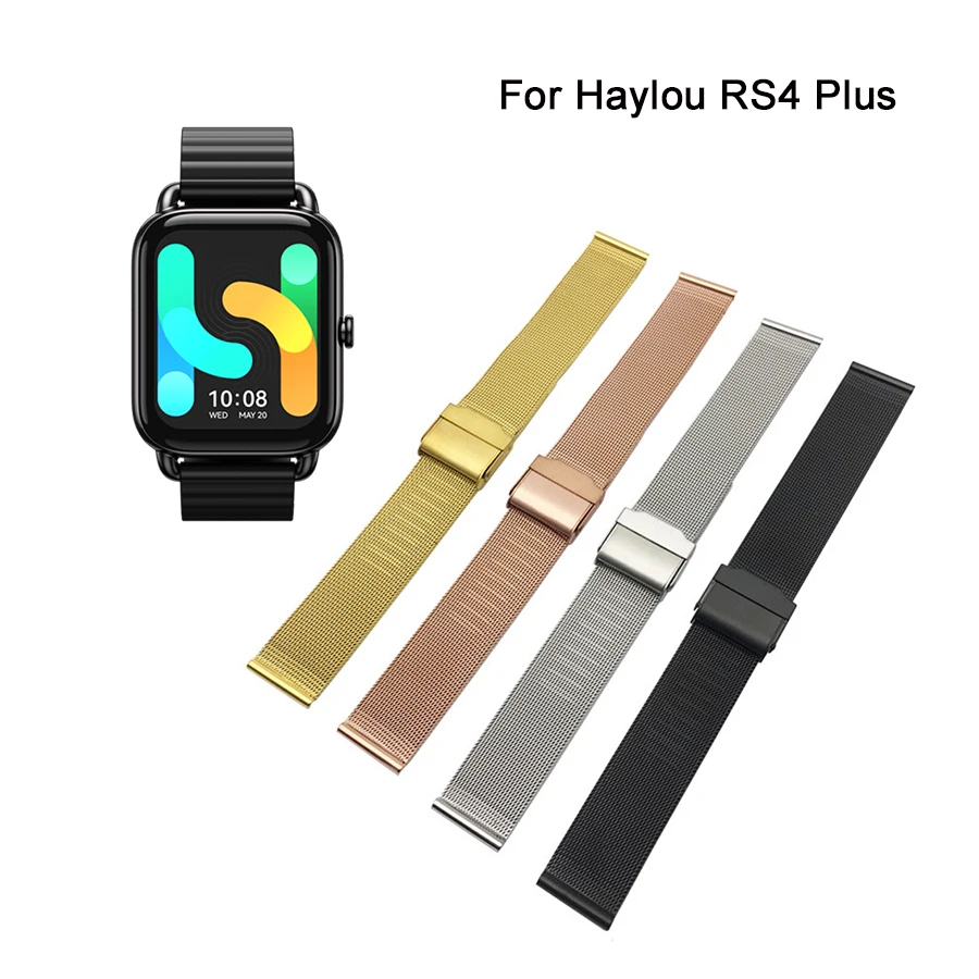 

20mm 22mm Strap For Haylou RS4 Plus Band Quick Release Watch Milanese Stainless Steel Watchband Watch Strap For Haylou LS02 RS4