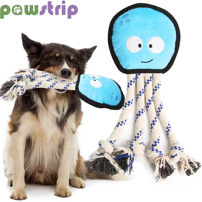 Pet Dog Toy Cute Squid Chew Squeak Toys Bite Resistance Plush Puppy Cat Teeth Cleaning Training Interactive Toys Pet Supplies