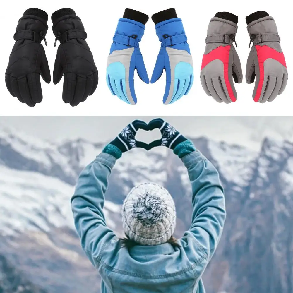 

Versatile Skiing Gloves Knitted Fabric Windproof Cold-Proof Kids Skiing Gloves Keep Warm Multi Color Winter Gloves for Kids