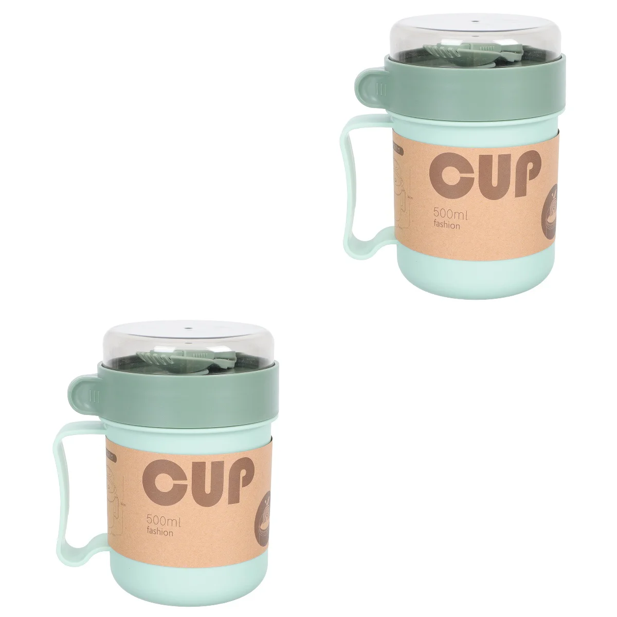 

Cup Soup Microwave Breakfast Portable Mug Cereal Flask Hot Bowl Noodle Handles Snack Container Lids Household Safe Bowls Lid