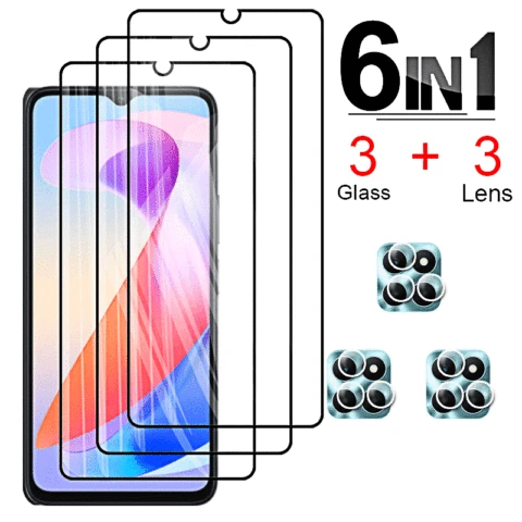 6-in-1 for Honor X6A Glass for huawei honor x 6a Tempered Glass Full Glue Screen Protector X6A X8 X8A 5G 70 90 Lite Lens Glass