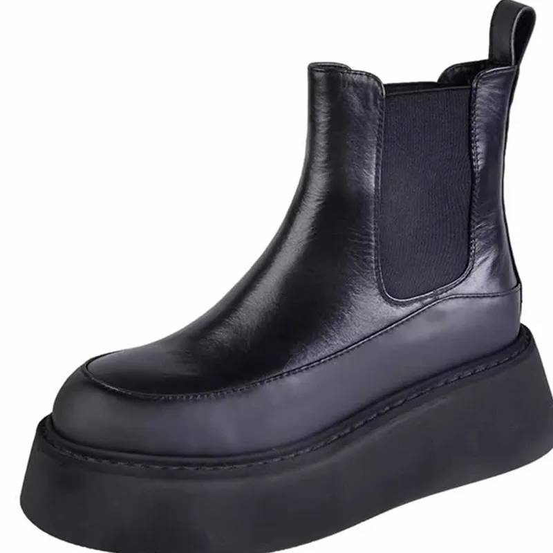 Женские ботильоны Челси на высоком каблуке плоской подошве платформе зимняя