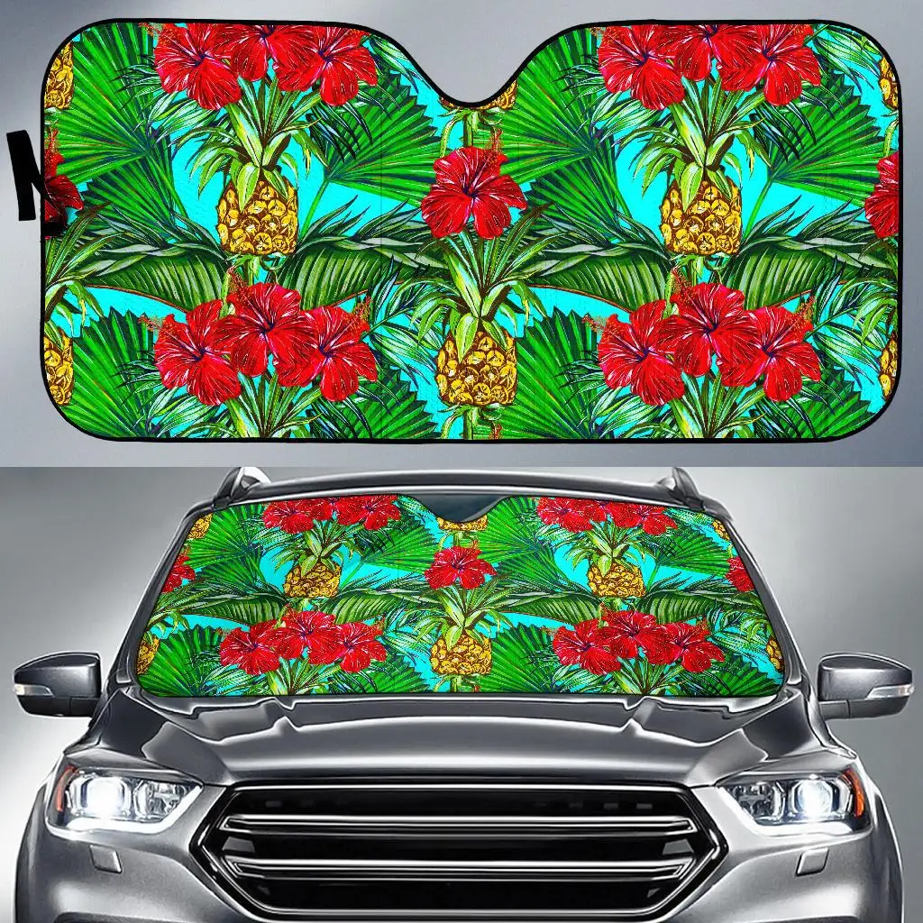 

Pineapple Hibiscus Hawaii Pattern Print Car Sun Shade