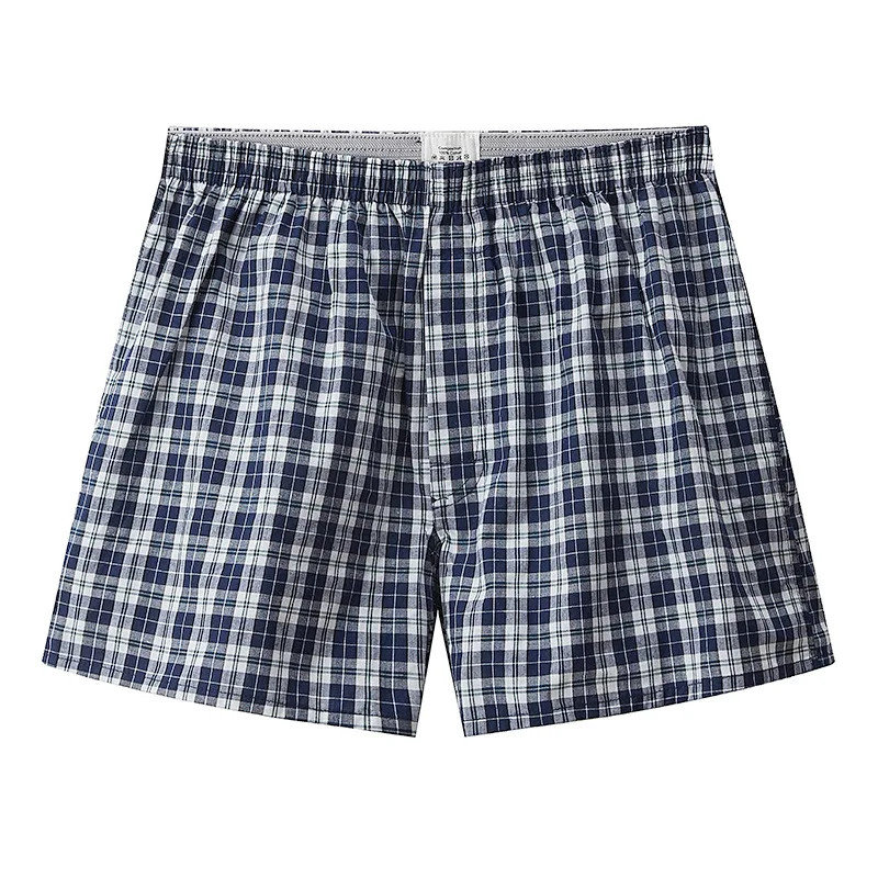 

Men Underwear Boxers Plaid Loose Shorts Comfort Male Panties 100%Cotton Woven Arrow Pants Sleepwear Classic Basics Underpants