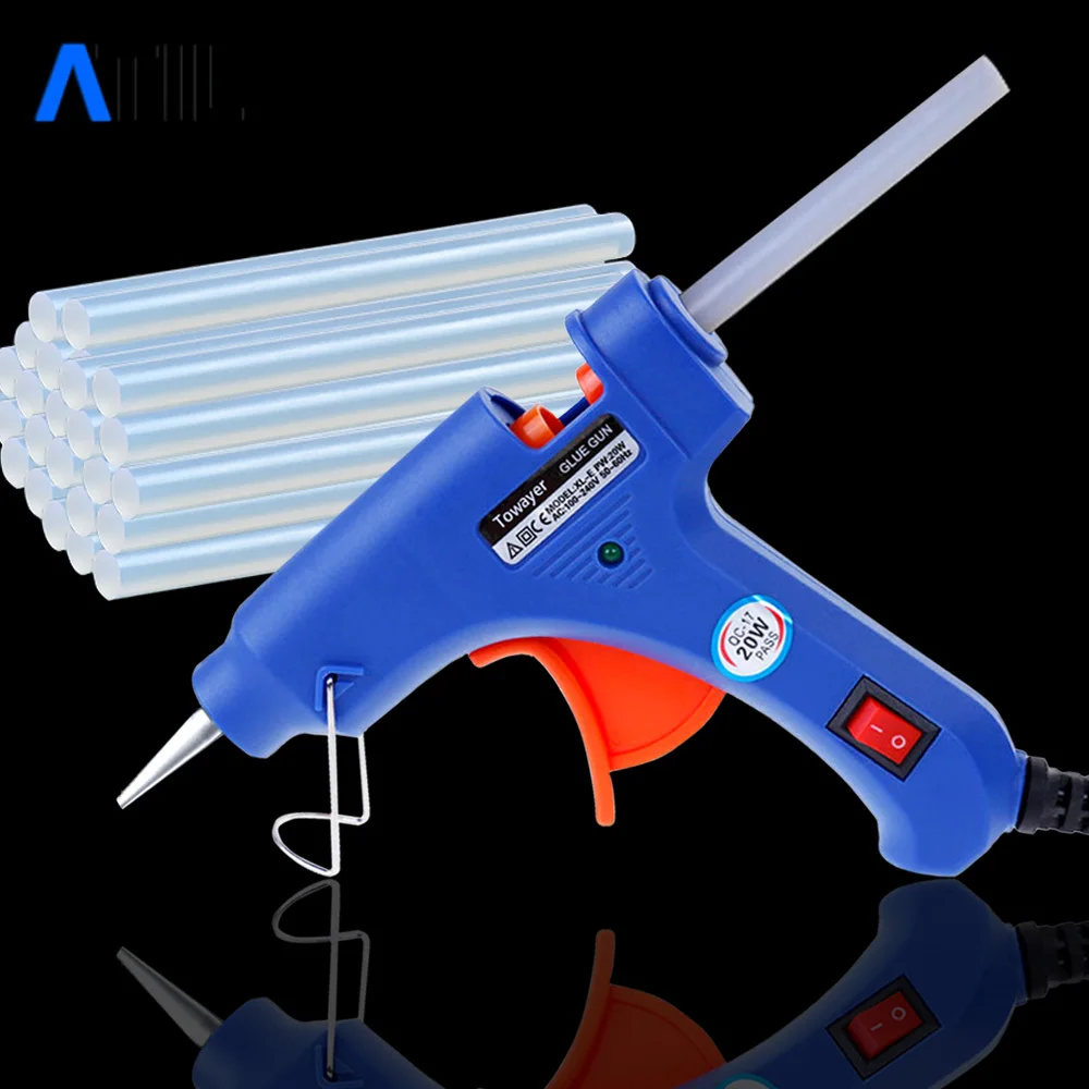 

20W Hot Glue Gun with Glue Stick 7mm*100mm Glue Stick Mini Electric Gun Temp Heater Melt Graft Repair Tool Heat Temperature Tool