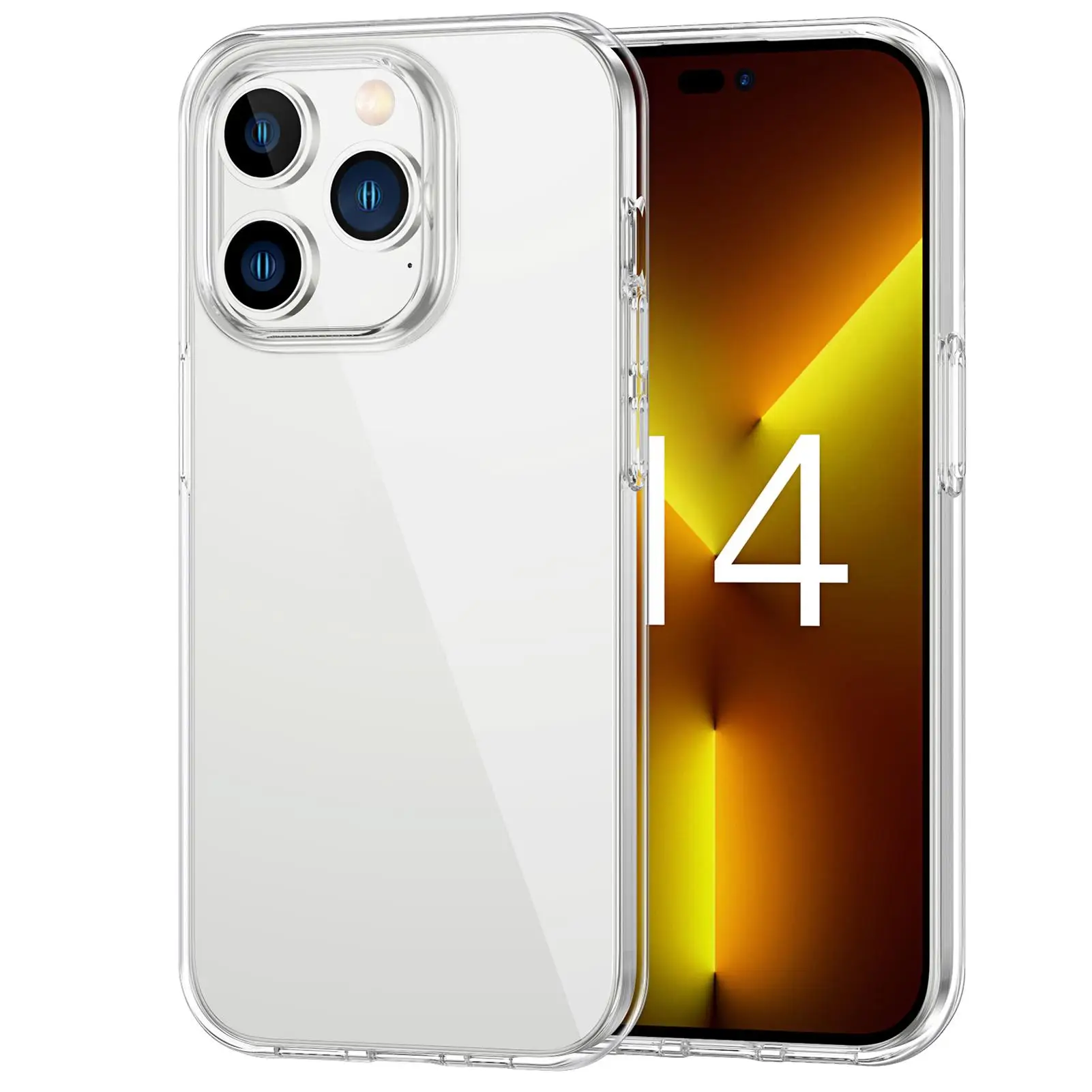 

Shockproof Case For Phone 14 Pro Max Cover Transparent Clear Soft Crystal TPU Shell Transparent Full Coverage Shockproof Coque
