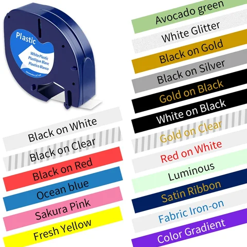 30 цветов, совместимая лента для этикеток Dymo LetraTag 91221 91201 для картриджа DYMO LetraTag для принтера этикеток LT-100H LT-100H PLUS