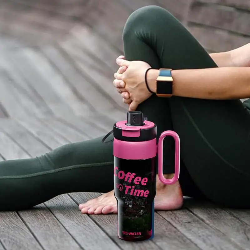 Кофейная стеклянная крышка соломенная чашка для воды красивая герметичная