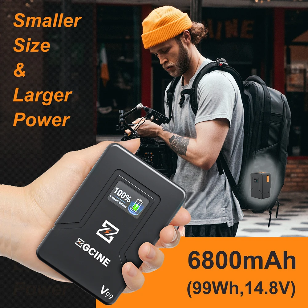 Фото ZGCINE ZG-V99 Pro V50 V160 S200 V Mount Батарея V-Lock Литиевая батарея Дополнительная батарея 파워크 для камер Type-C Телефоны Vide №4