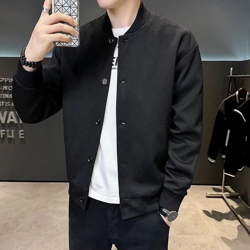 Модная высококачественная повседневная мужская бейсбольная куртка свободного