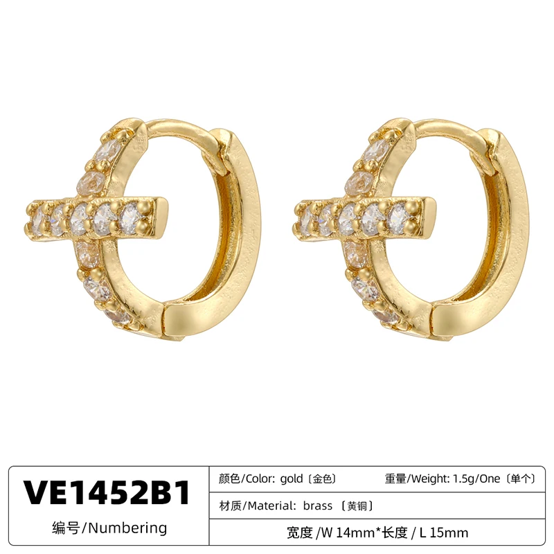 Женские серьги ZHUKOU в ретро стиле с крестом уникальный дизайн унисекс ювелирные