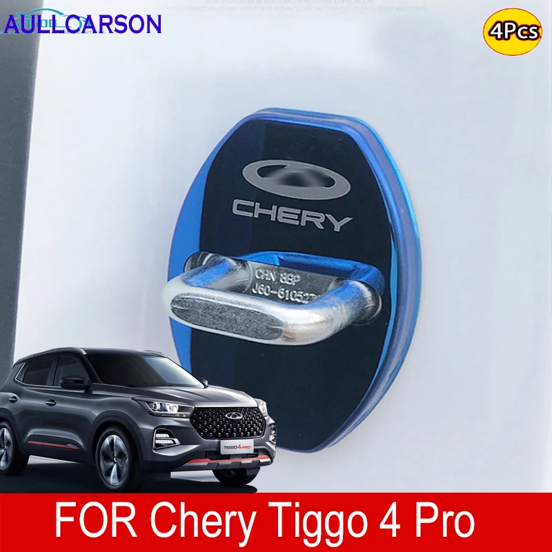 

For Chery Tiggo 4 Pro 2022 2023 Door Lock Decoration Protection Cover Emblem Case Stainless Steel Cap Car Styling Accessories