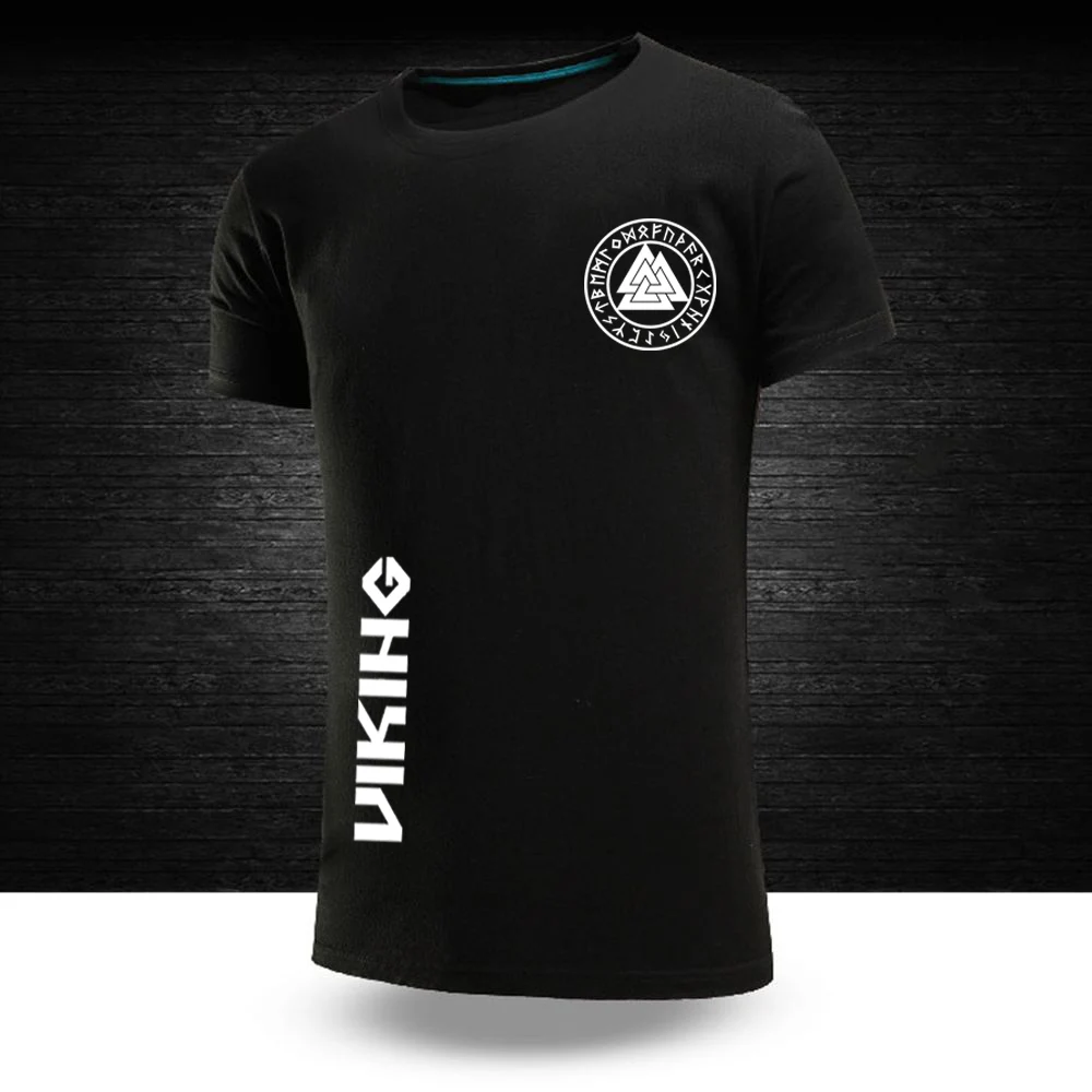 

2022 Odin Vikings Symbols New Printed Mens T-Shirt Short Sleeve Summer Casual High Handsome Harajuku Top