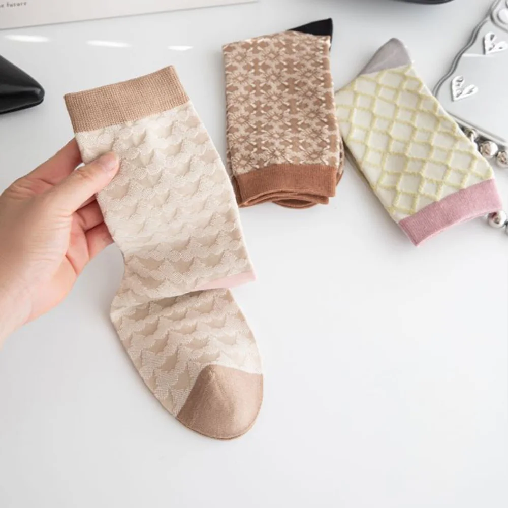 Носки женские в японском стиле модные элегантные милые домашние с цветами