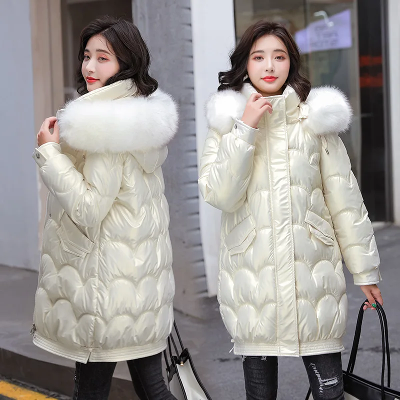 

2022 New Women's Medium and Long Winter Oversize Cotton Coat for Women Plus Size Loose Snow Clothing New