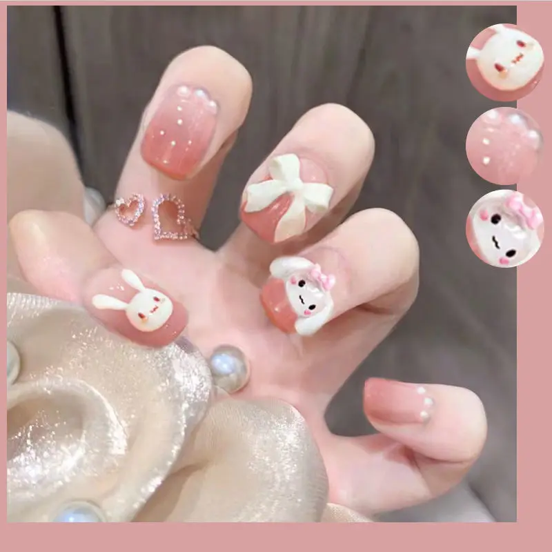 

Manicure Patch Detachable Finished Armor Water Proof Cute Pink Short Kawaii Melody Girl Decor Gift Student Jewelry Accessories