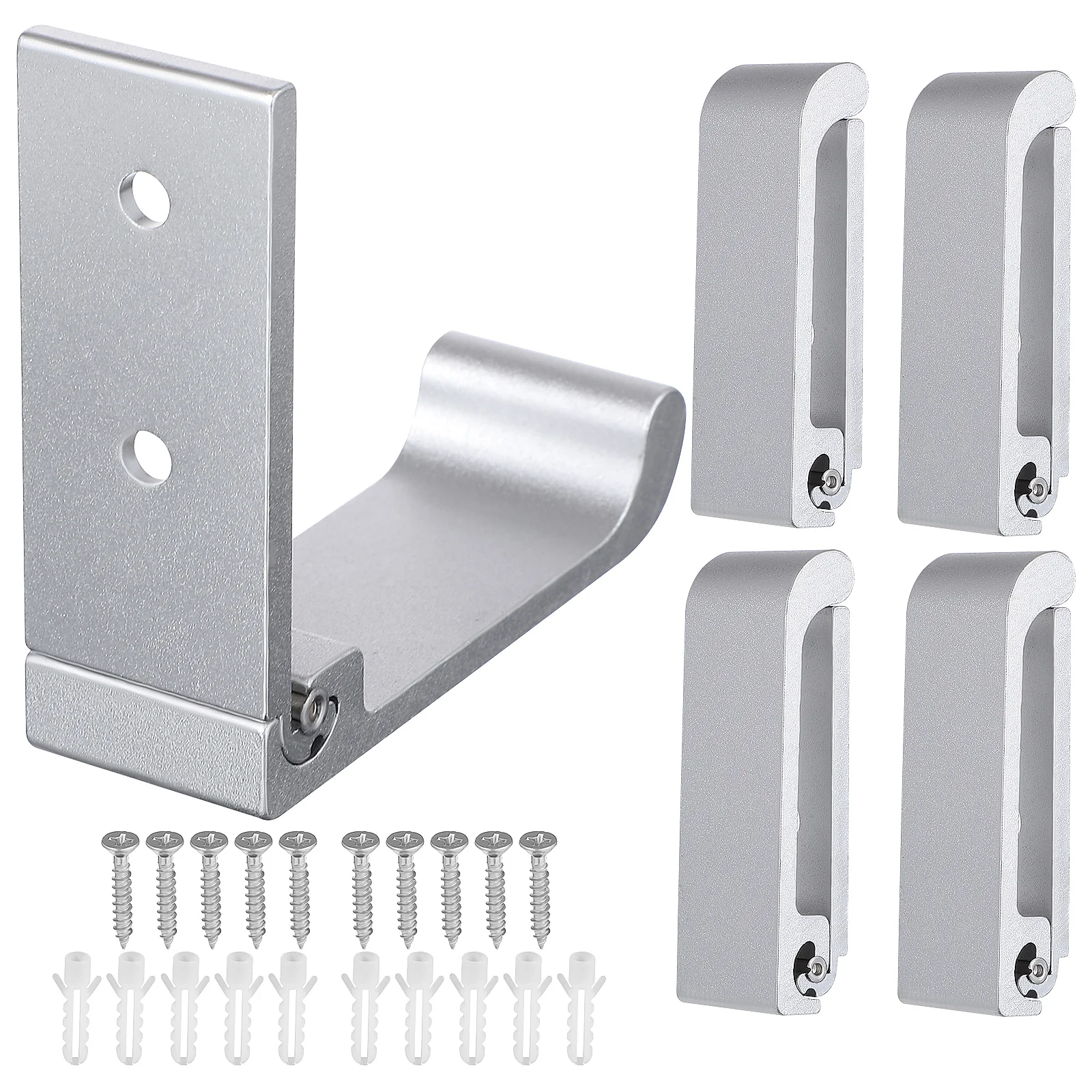 

5 Pcs Pant Hooks Closet Aluminum Alloy Coat Heavy Duty Umbrellas Folding Wall Towel