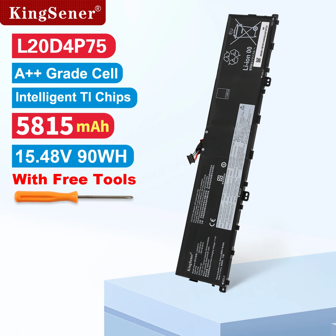 Аккумулятор KingSener L20D4P75 для ноутбука Lenovo ThinkPad P1 Gen 4 5 6 Тип 20Y3/20Y4/21DC L20M4P75 SB11B79215