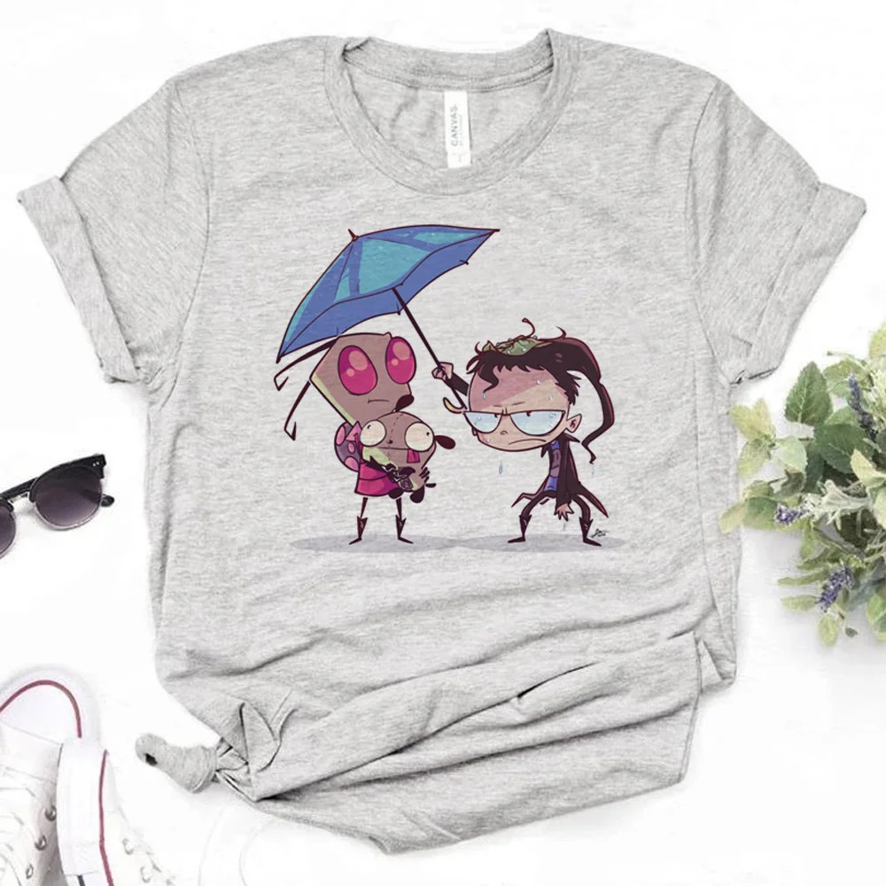 Топ Invader Zim женская летняя футболка Женская комиксная уличная одежда