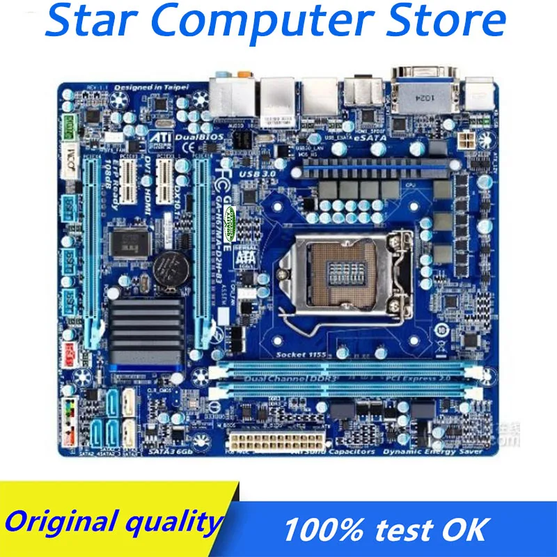 

Для Gigabyte GA-H67MA-D2H-B3 материнская плата для компьютера LGA 1155 DDR3 H67 H67M б/у материнская плата для настольного компьютера