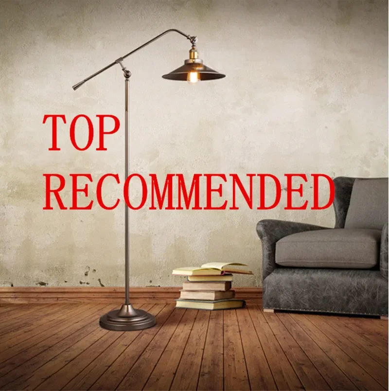 

Новый американский Сельский винтажный напольный светильник в стиле лофт с длинной рукояткой, напольный светильник для кабинета, фойе, спал...