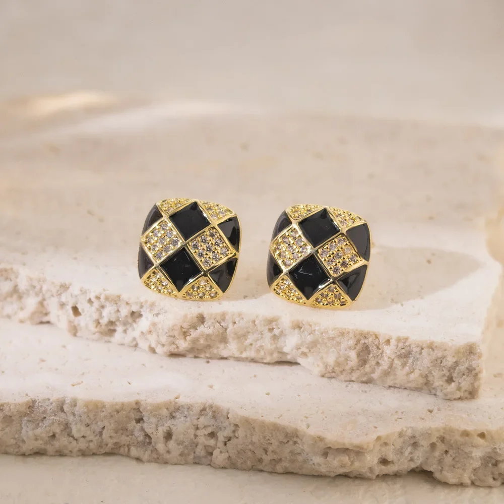 Элегантные позолоченные модные серьги с геометрическим рисунком капельного