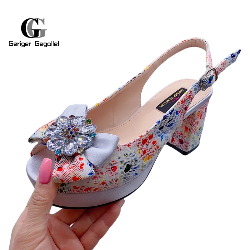 2023 Fashion Party Women's Shoes Summer Nigeria Kenya African Women's Shoes Inlaid Gemstone Stitching Sandals