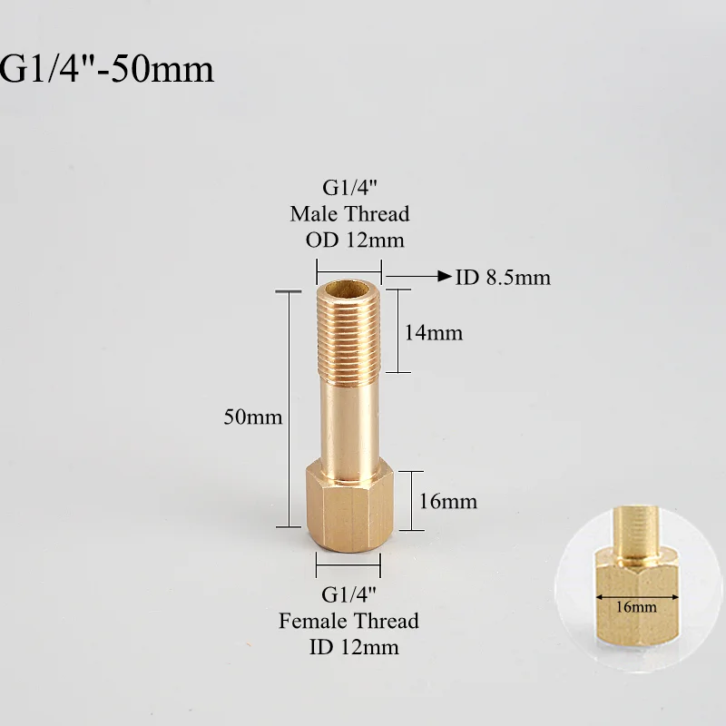

Латунный Шестигранный удлинитель, прямой разъем, 35-250 мм, наружная и внутренняя резьба, 1/4 дюйма, соединительная муфта для труб, соединение для водяной трубки для сада