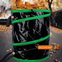 gardening trash bag large capacity waterproof pvc collapsible leaf gardening bags with reinforced handles for home