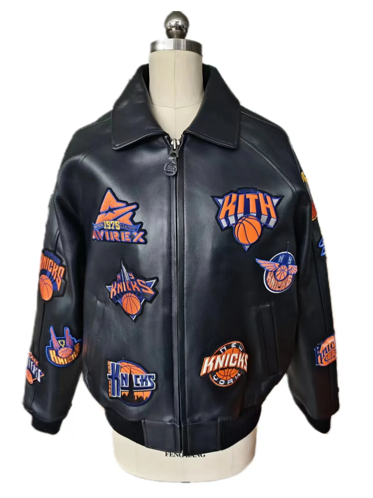 Мужская классическая кожаная куртка AVIREX летная из натуральной овечьей шкуры с