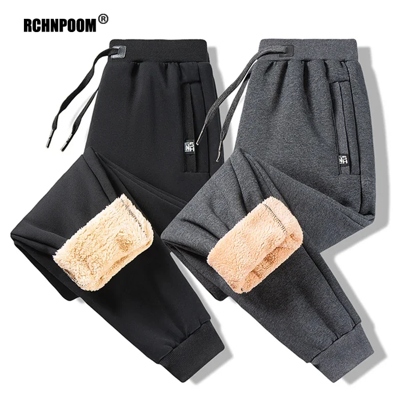 

Брендовые утепленные флисовые Зимние Новые Теплые повседневные уличные джоггеры с бархатной подкладкой брюки большого размера для мужчин
