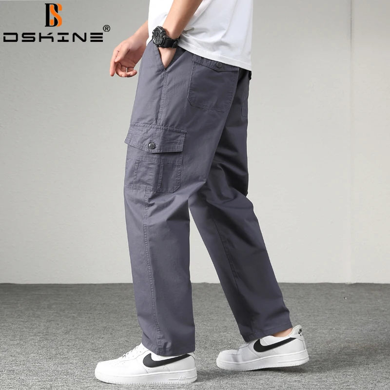 

Мужские хлопковые полукомбинезоны, повседневные однотонные уличные комбинезоны с поясом на талии, легкие удобные мужские длинные брюки