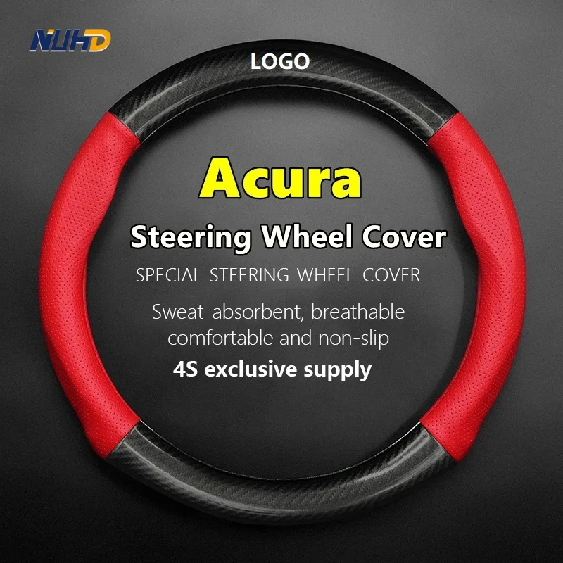 

Carbon Fiber Car Steering Wheel Cover WIth Metal Logo For Acura TSX TL ZDX RSX RDX RLX TLX MDX RL NSX Integra ILX CSX Interior