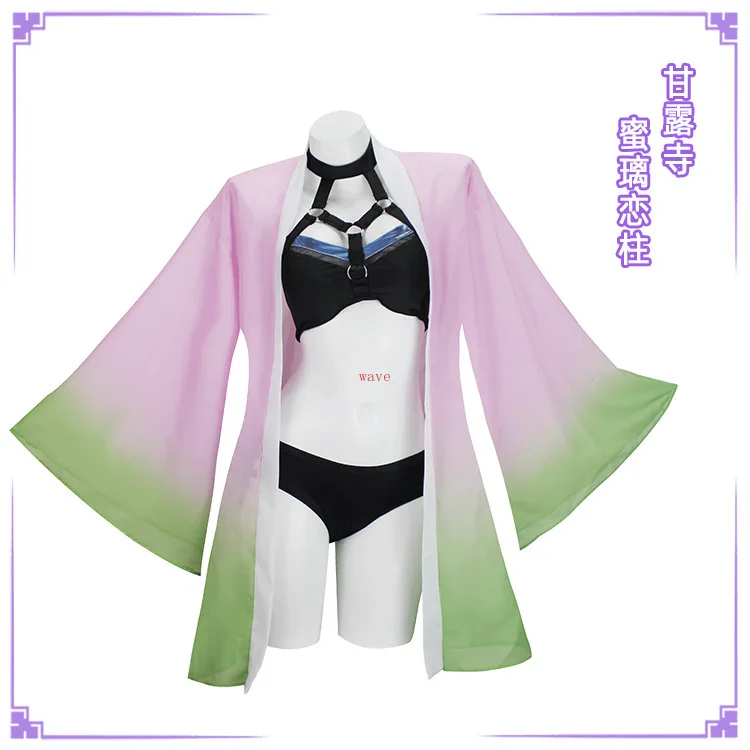 

Demon Slayer Sun Protection Swimsuit Ganlu Temple Honey Glass Cosplay Swimsuit Set Full Set Cosplay Costumes