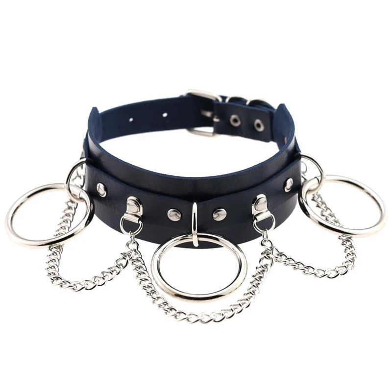 

Women Girls Leather Choker Collar Necklace Vintage Gothic Punk Rock Necklace