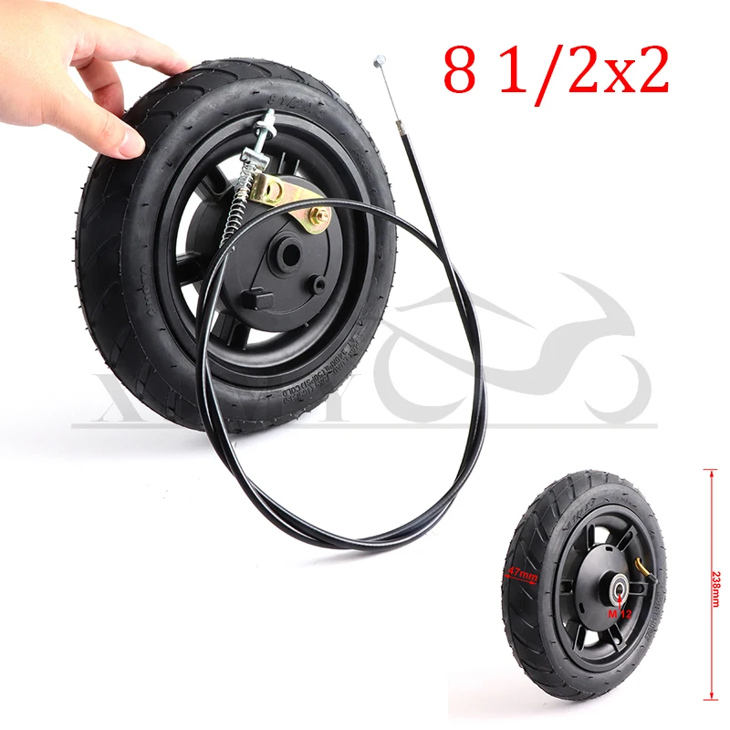 

8.5 inch drum brake air wheels 8 1/2x2 pneumatic tires with hub brake and brake cable for electric scooter
