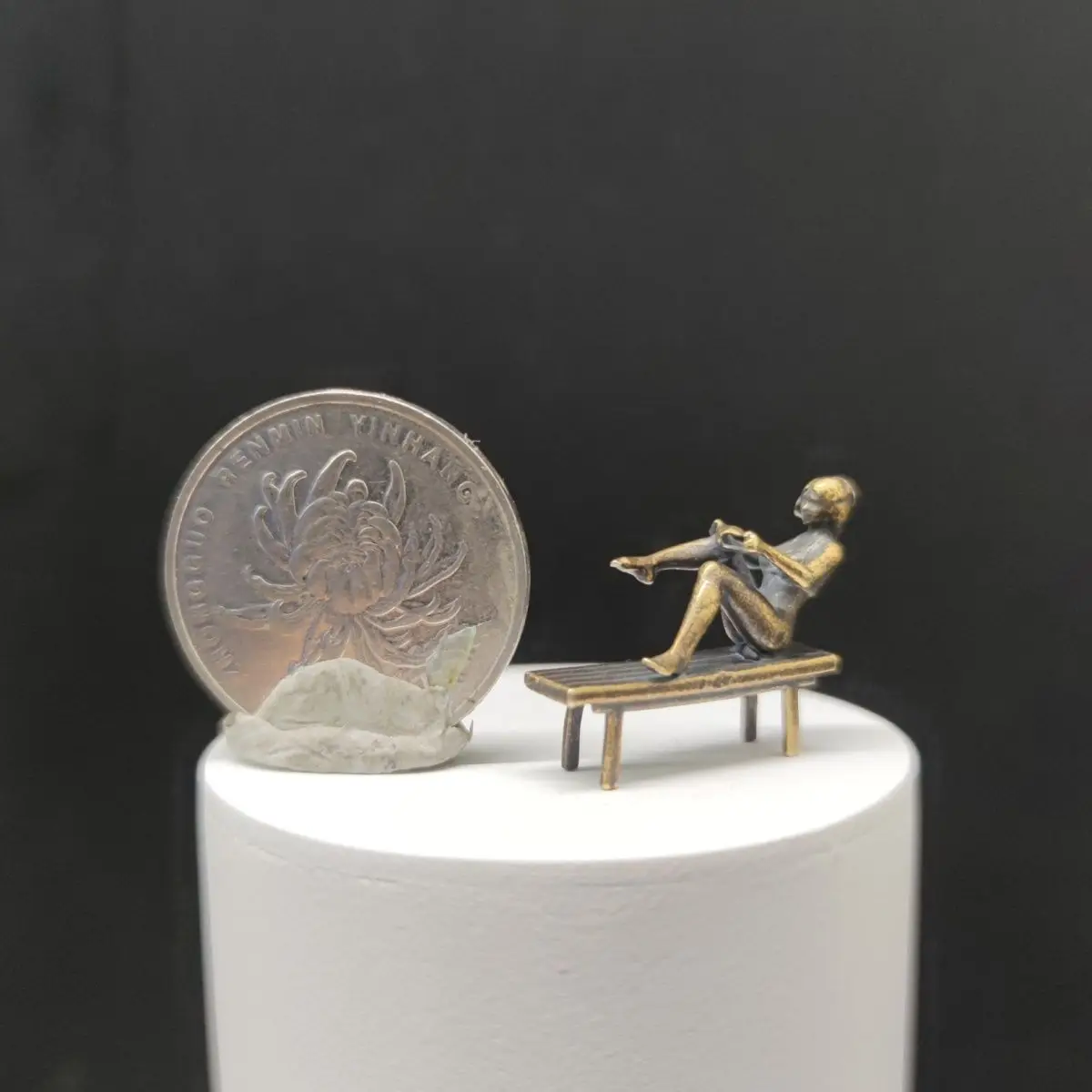 

Латунная миниатюрная фигурка красоты гардеробной в масштабе 1/64 сочным цветочным бонсай, искусственным холмом и пейзажным орнаментом