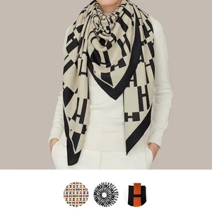 Shawl in Cashmere and Silk with Hand-rolled Edges 140 Scarfs for Women Square Designer Pashmina Wrap in India
