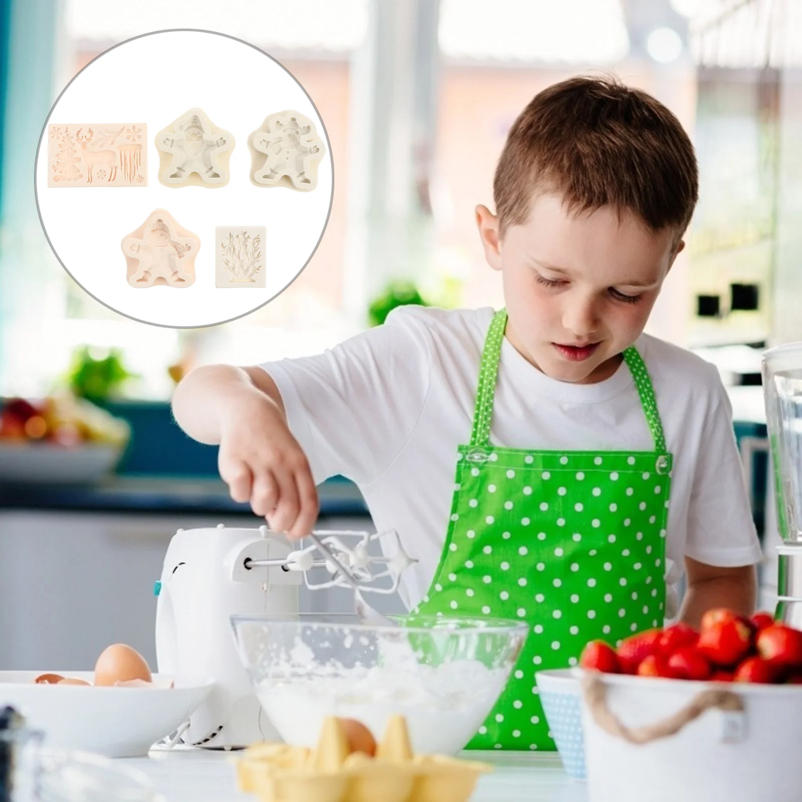 

Christmas Mold Silicone Molds Manual Ornaments Cartoon Diyfondant Tree Candy Baking