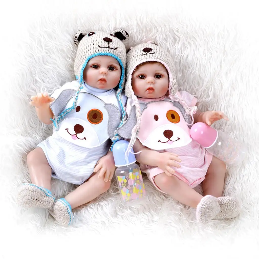 

48cm Reborn Toddler Doll, Lifelike & Realistic Weighted Newborn Baby Doll Open Eyes Partner Toy 19 inches - Multiple Colors